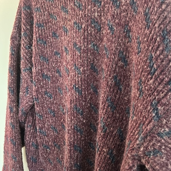 Vintage Paris Sports Club Cardigan Sweater V Neck Button 80s 90s Purple Size M - Picture 7 of 7